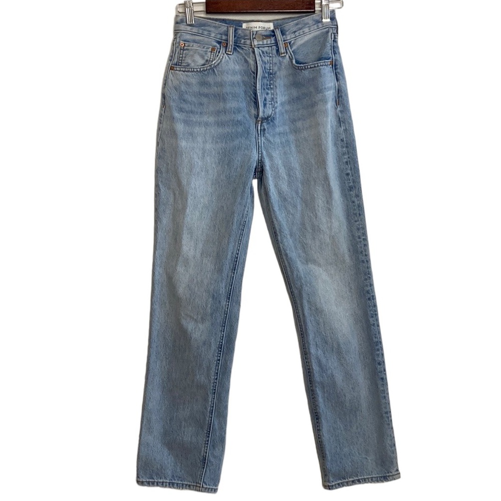 Denim Forum Jeans Womens 24 x 29 The Joni High Rise Loose Blue Slouchy Oversized
